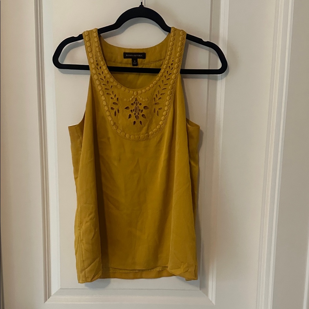 Banana Republic Mustard Yellow Cutout Tank Top